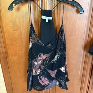 Elizabeth and James Black Camisole with Pink Accents